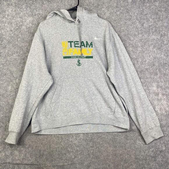 Nike Club Fleece Pullover Hoodie Adult CJ1611 Graphic Logo Large Volleyball - Picture 1 of 10